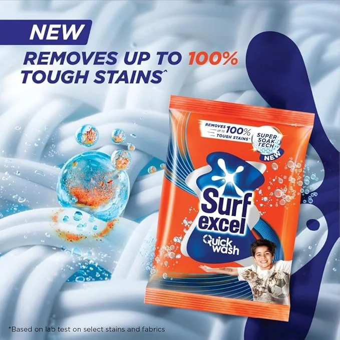 Surf Excel Quick Wash Detergent Powder 1 kg, Washing Powder image 5