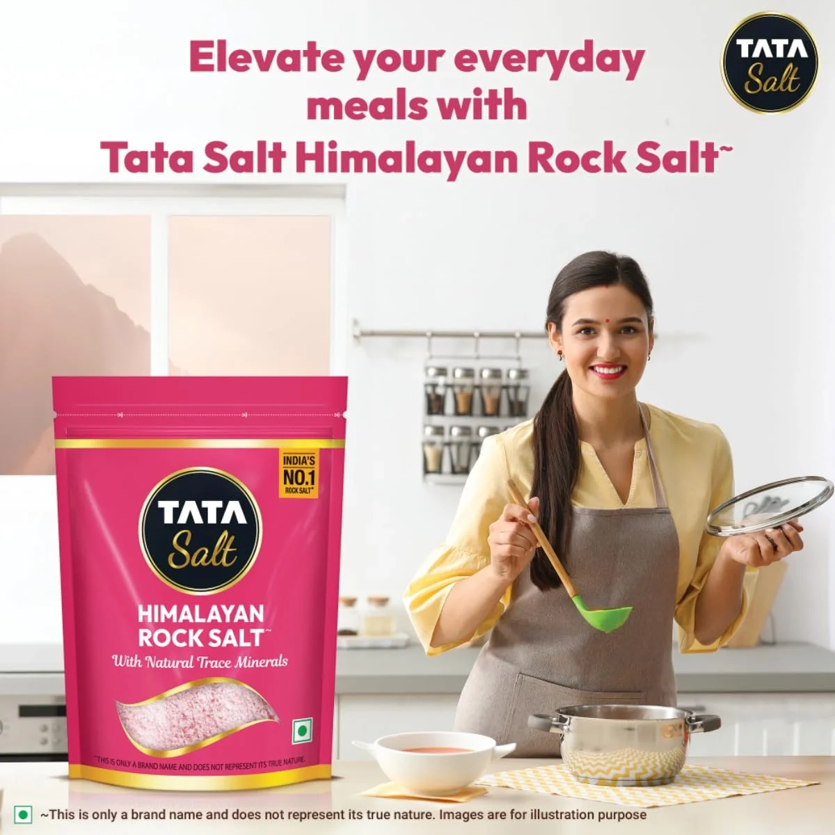  Tata Himalayan Rock Pink Salt, 1kg Pouch, Premium Sendha Namak, With Natural Trace Minerals, Low Sodium, Crystal Salt image 7