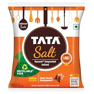 Tata Salt 1 Kg, Free Flowing and Iodised Namak, Vacuum Evaporated