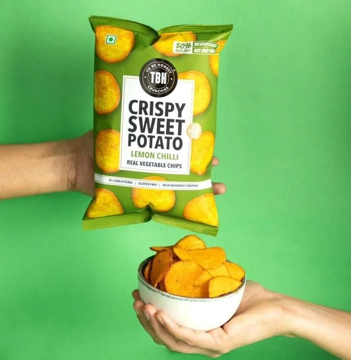 TBH Crispy Sweet Potato Lemon Chili 45g | Tangy Spicy Crunchy Sweet Potato Chips image 2