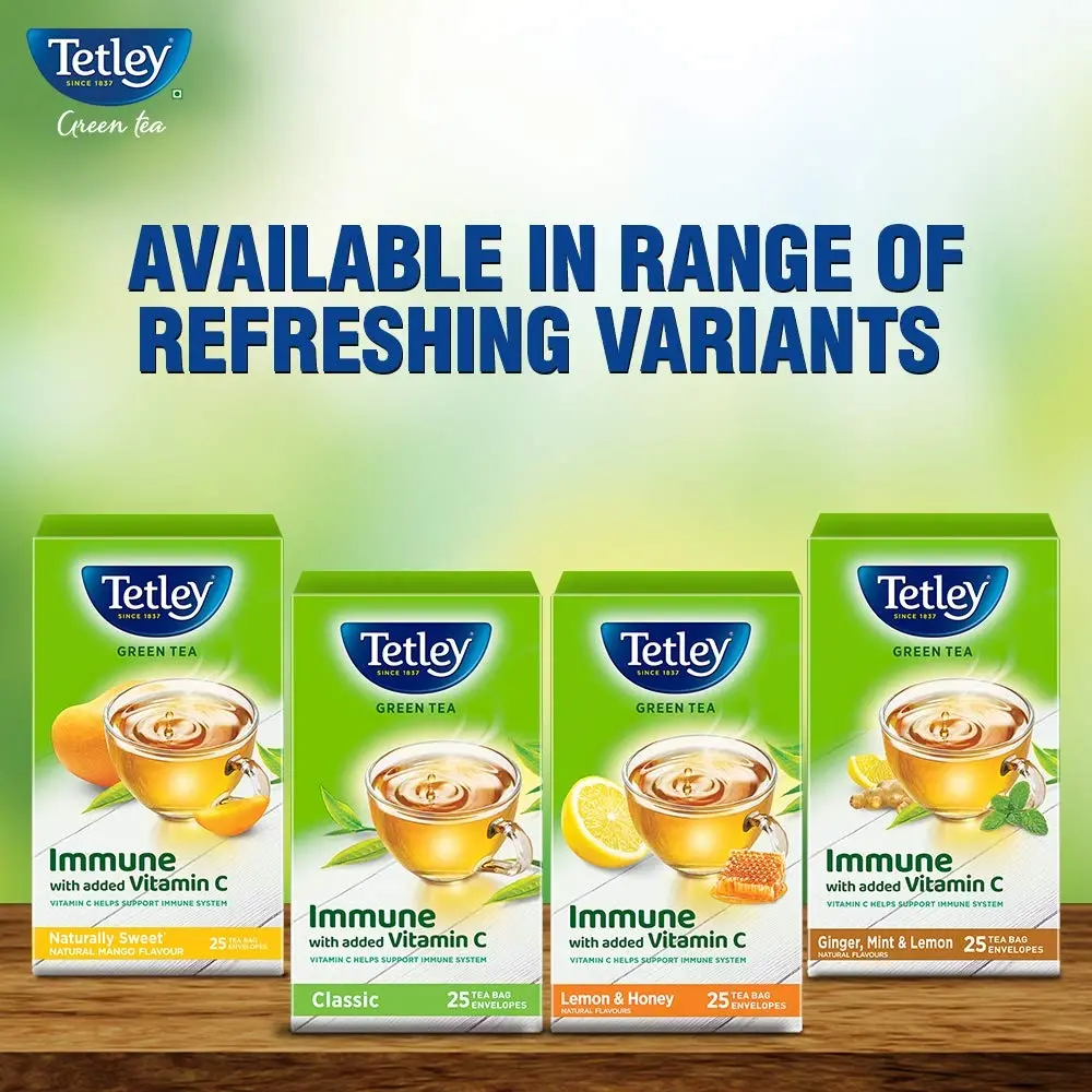 Tetley Green Tea Bags, Ginger Mint Lemon, 25 Tea Bags image 2