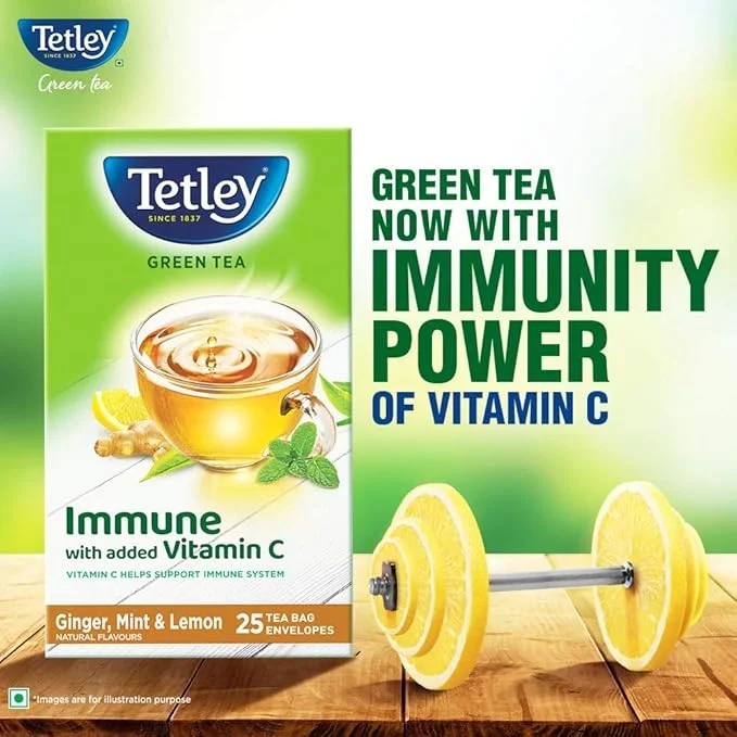 Tetley Green Tea Bags, Ginger Mint Lemon, 25 Tea Bags image 7