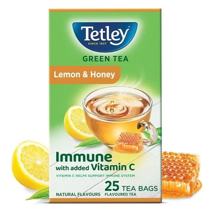 Tetley Green Tea with Lemon and Honey, 25 Tea Bags