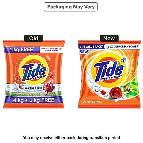 Tide Detergent Powder Jasmine & Rose 5 kg Pouch (free bucket worth 299) image 7