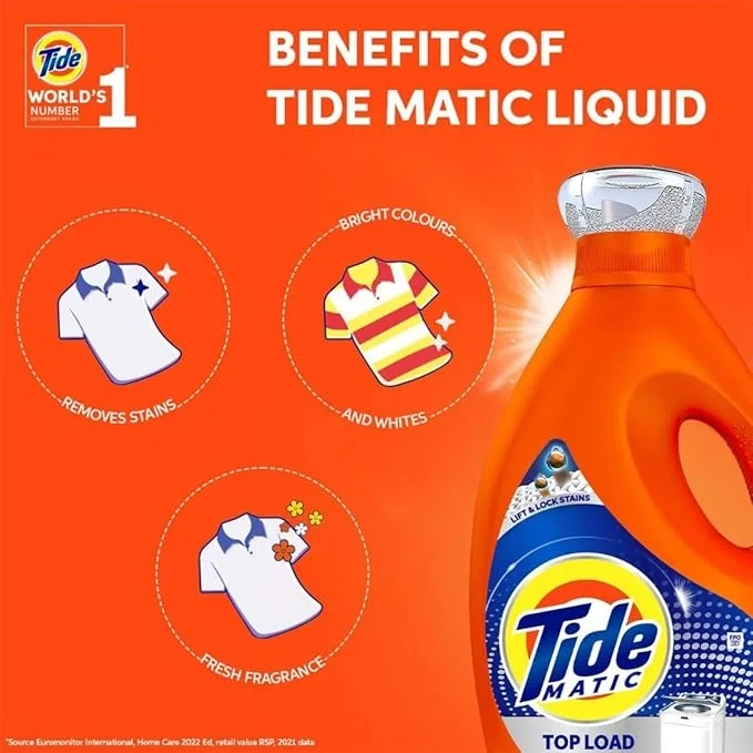 Tide Matic Liquid Detergent 850 Ml (Weight May Vary) Top Load Washing Machine, image 6