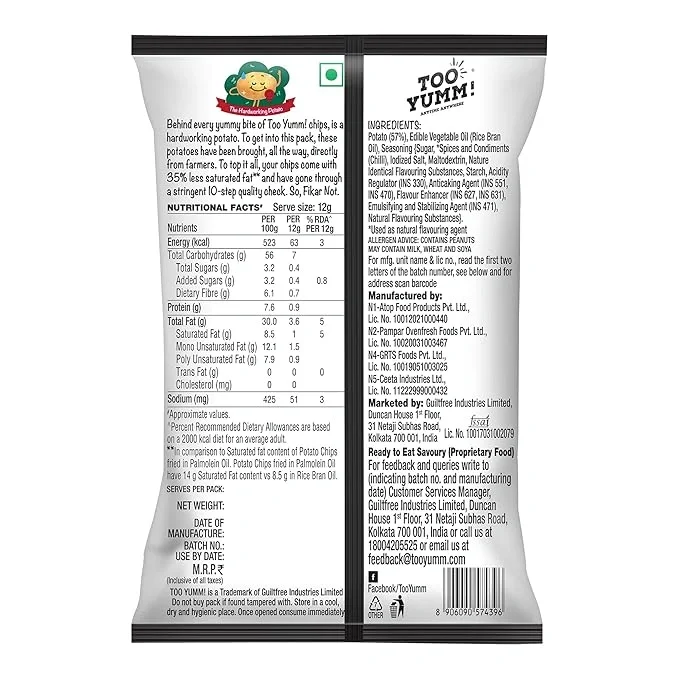  Too Yumm Potato Smoking Hot Bhoot Chips - Bhoot 79G image 2