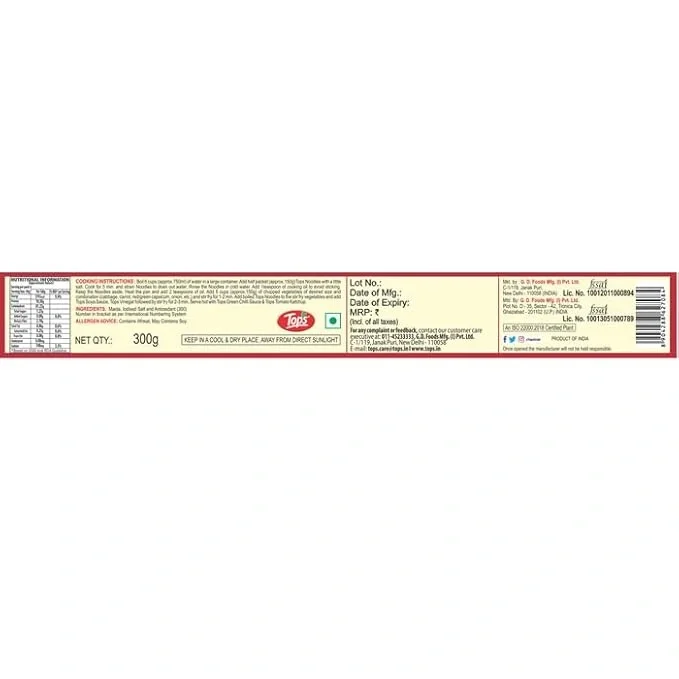 Tops Plain Noodles - For Chinese & Thai Stir Fry Recipes, 300 gm Carton image 4