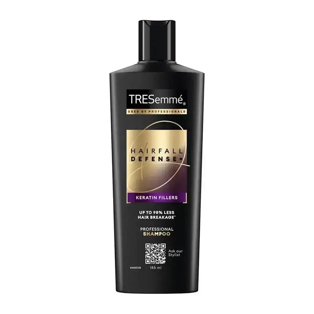 Tresemmé Hairfall Defense+ Shampoo, 185ml. Strengthens hair & reduces hair fall. Ideal for weak, breakage-prone hair.