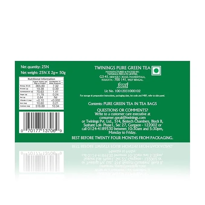 Twinings Green Tea | Pure Green Tea, 25 Tea Bags, 50g | Refreshing & Balanced image 4