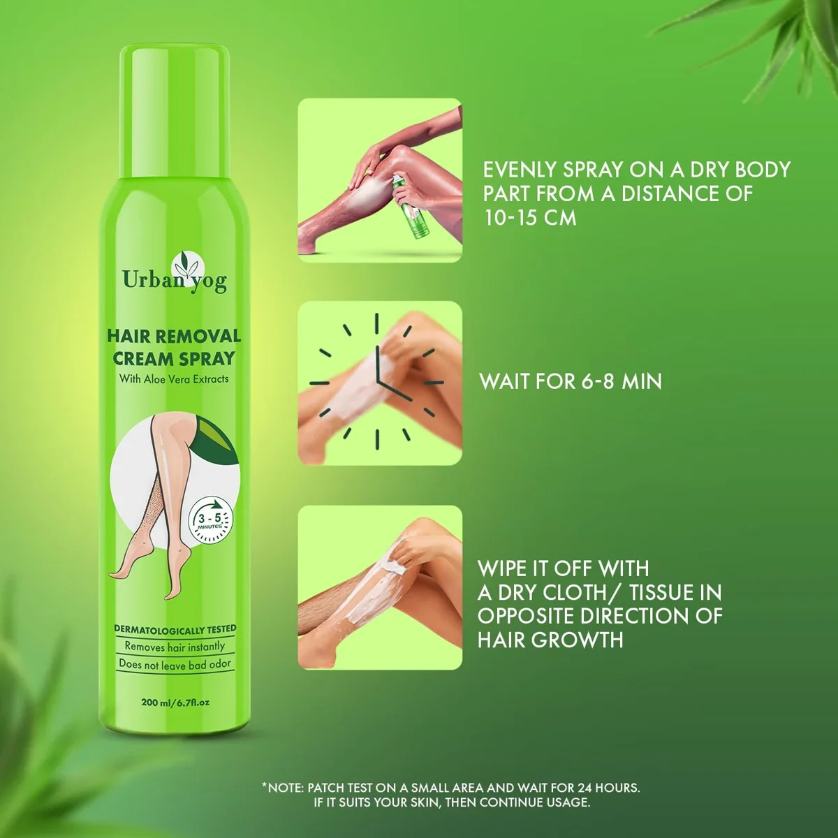 Urban Yog Women’s Hair Removal Spray 200ml – Quick, Painless & Smooth Skin image 3