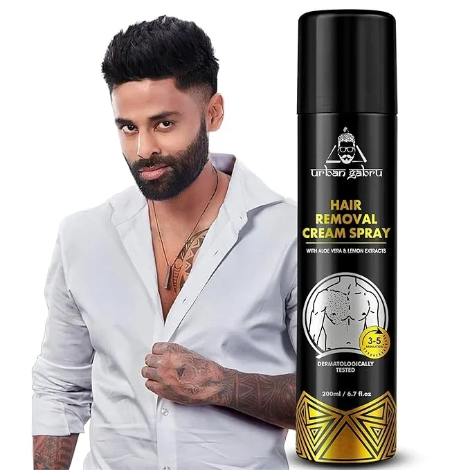 UrbanGabru Hair Removal Cream Spray for Men 200ml – Smooth & Easy Hair Removal