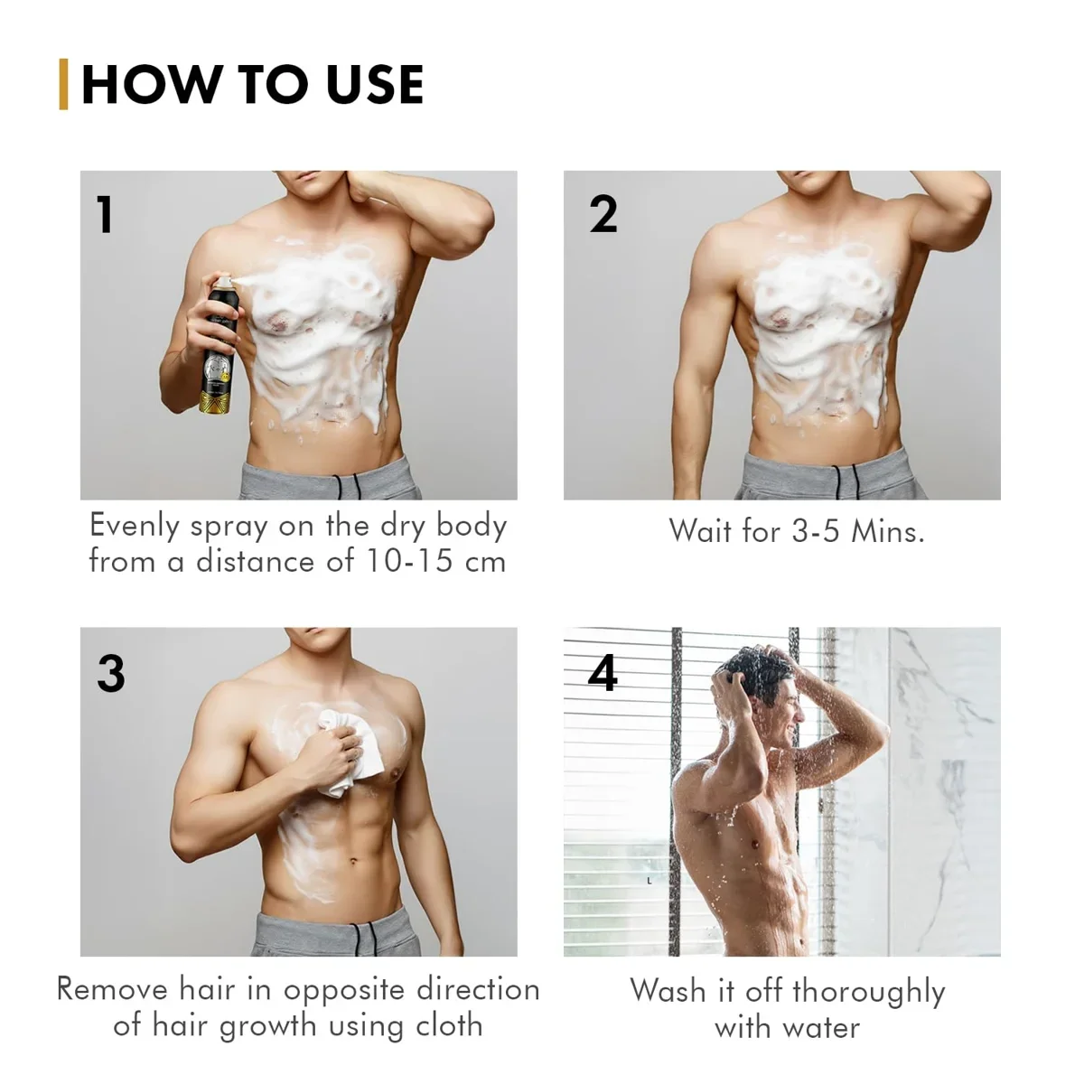 UrbanGabru Hair Removal Cream Spray for Men 200ml – Smooth & Easy Hair Removal image 3