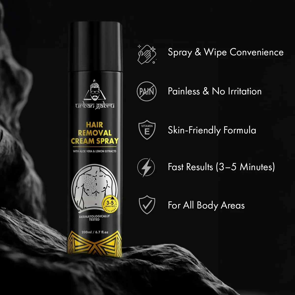 UrbanGabru Hair Removal Cream Spray for Men 200ml – Smooth & Easy Hair Removal image 7
