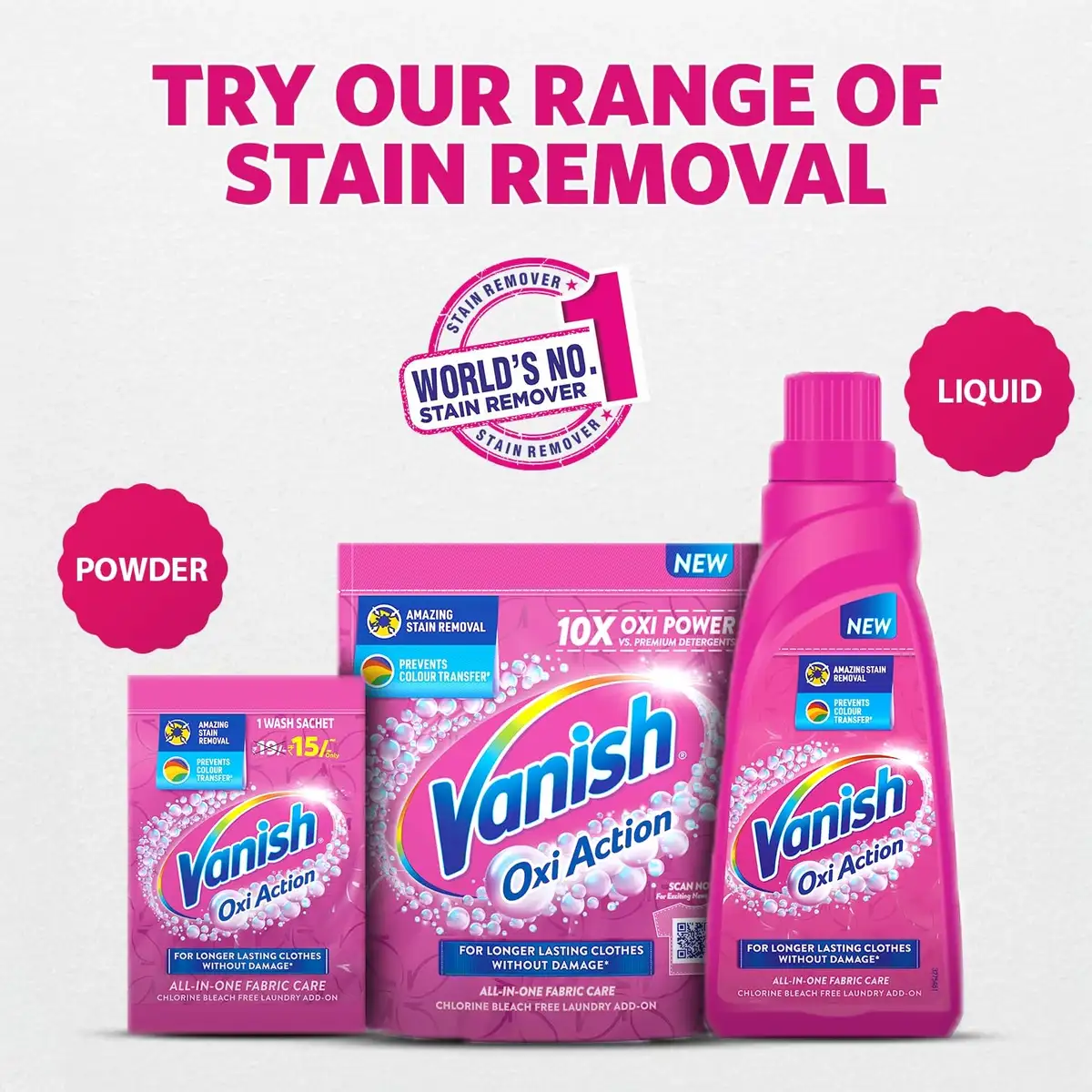 Vanish All in One Powder Detergent Booster 400 g – Tough Stain Removal image 2