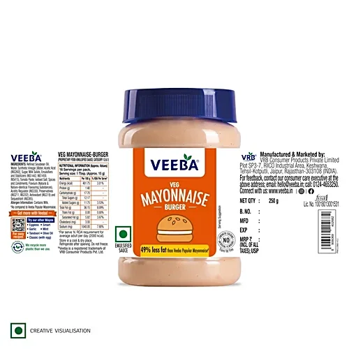 Veeba Burger Veg Mayonnaise, 250 gm image 3