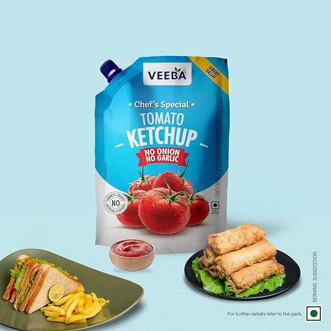Veeba Chef's Special Tomato Ketchup No Onion No Garlic (900G) image 4