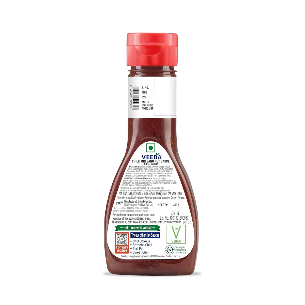  VEEBA Sauces, Chilli Oregano Sauce, 350Gram image 4