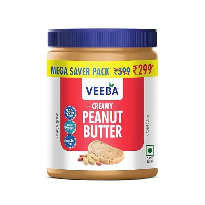 Veeba Creamy Peanut Butter| High Protein, 900gm
