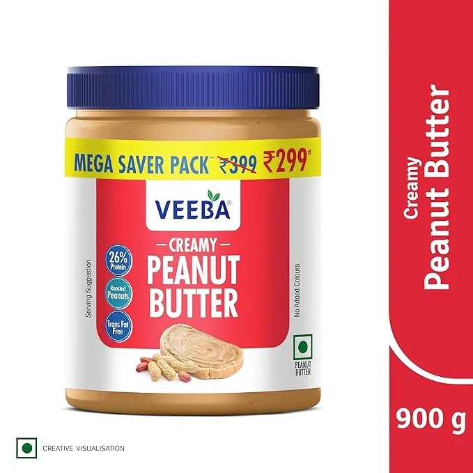 Veeba Creamy Peanut Butter| High Protein, 900gm image 3