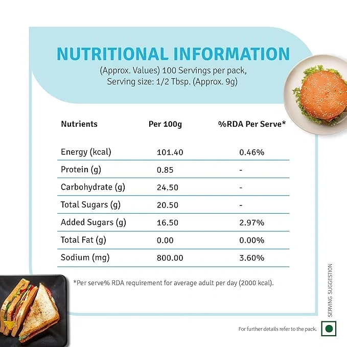 Veeba Chef's Special Tomato Ketchup No Onion No Garlic (900G) image 7