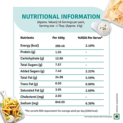 Veeba Smart Veg Mayonnaise, 250 gm image 3