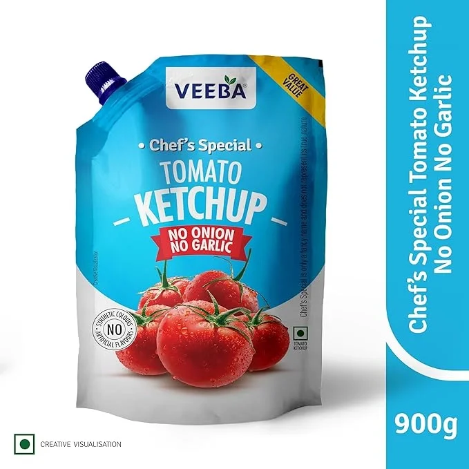 Veeba Chef's Special Tomato Ketchup No Onion No Garlic (900G) image 5
