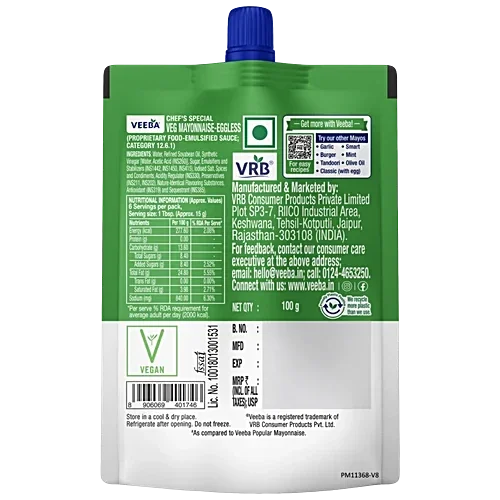 Veeba Veg Eggless Mayonnaise Pouch, 100g image 3
