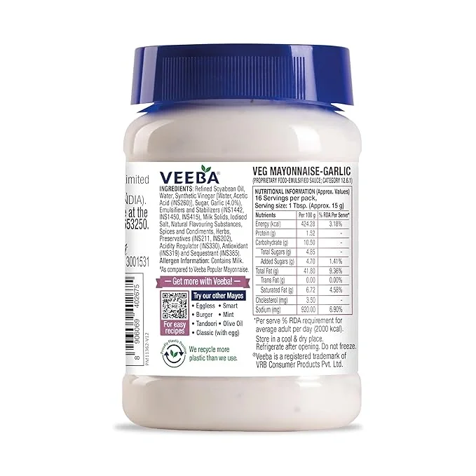 Veeba Veg Mayonnaise Garlic, 250Gm image 8