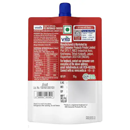 Veeba Veg Mayonnaise Tandoori , 75gm image 3