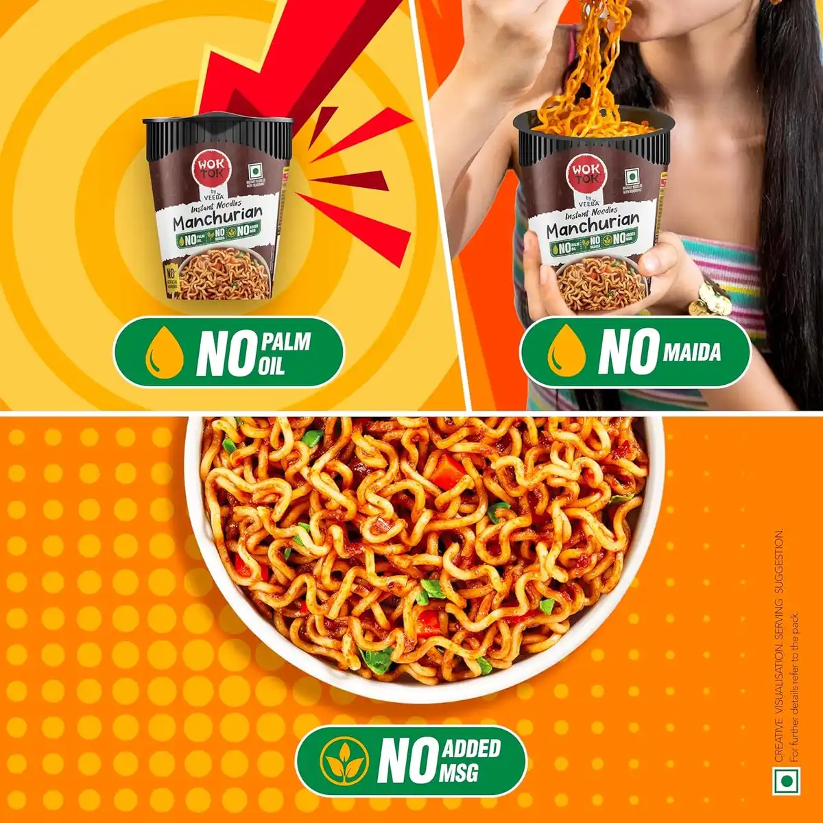 Wok Tok by Veeba Instant Cup Noodles Manchurian 75.5g image 4