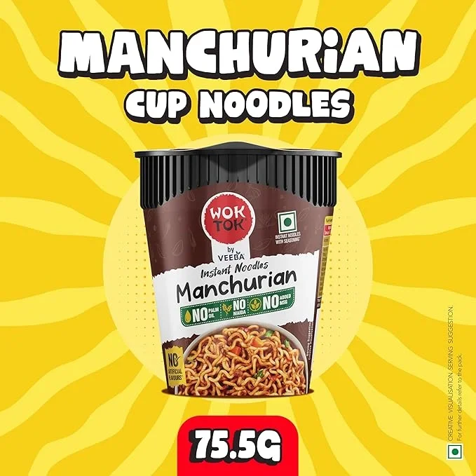 Wok Tok by Veeba Instant Cup Noodles Manchurian 75.5g image 7