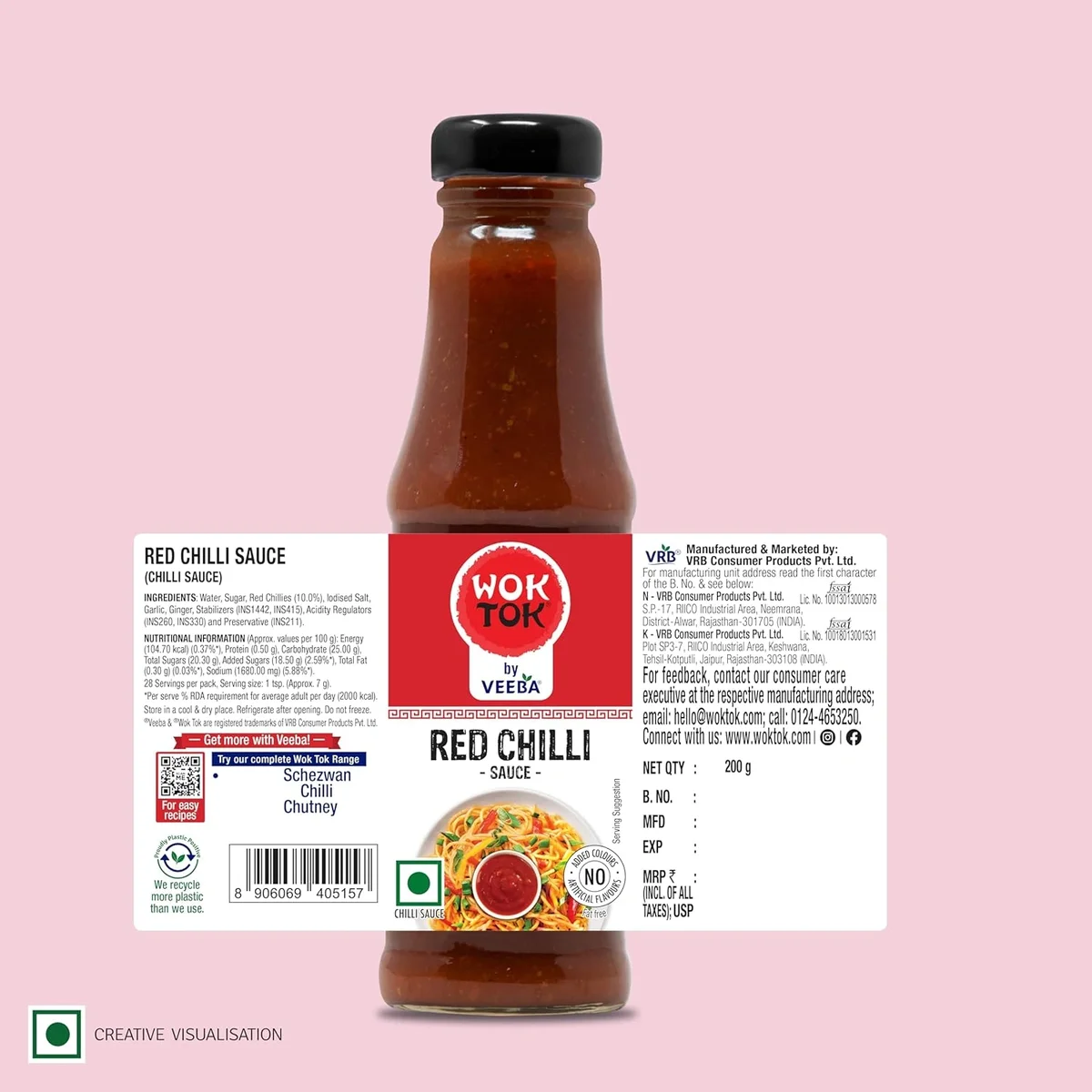 Wok Tok By Veeba Red Chilli Sauce, 200 Gm image 3