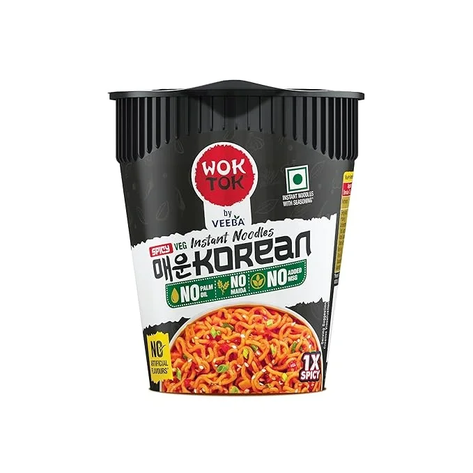 Wok Tok by Veeba Instant Cup Noodles Spicy Korean, 75.5 Gm