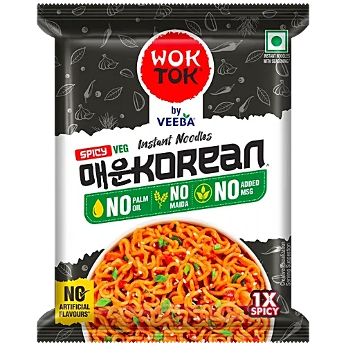 Wok Tok by Veeba Spicy Veg Korean Instant Noodles, 66 g