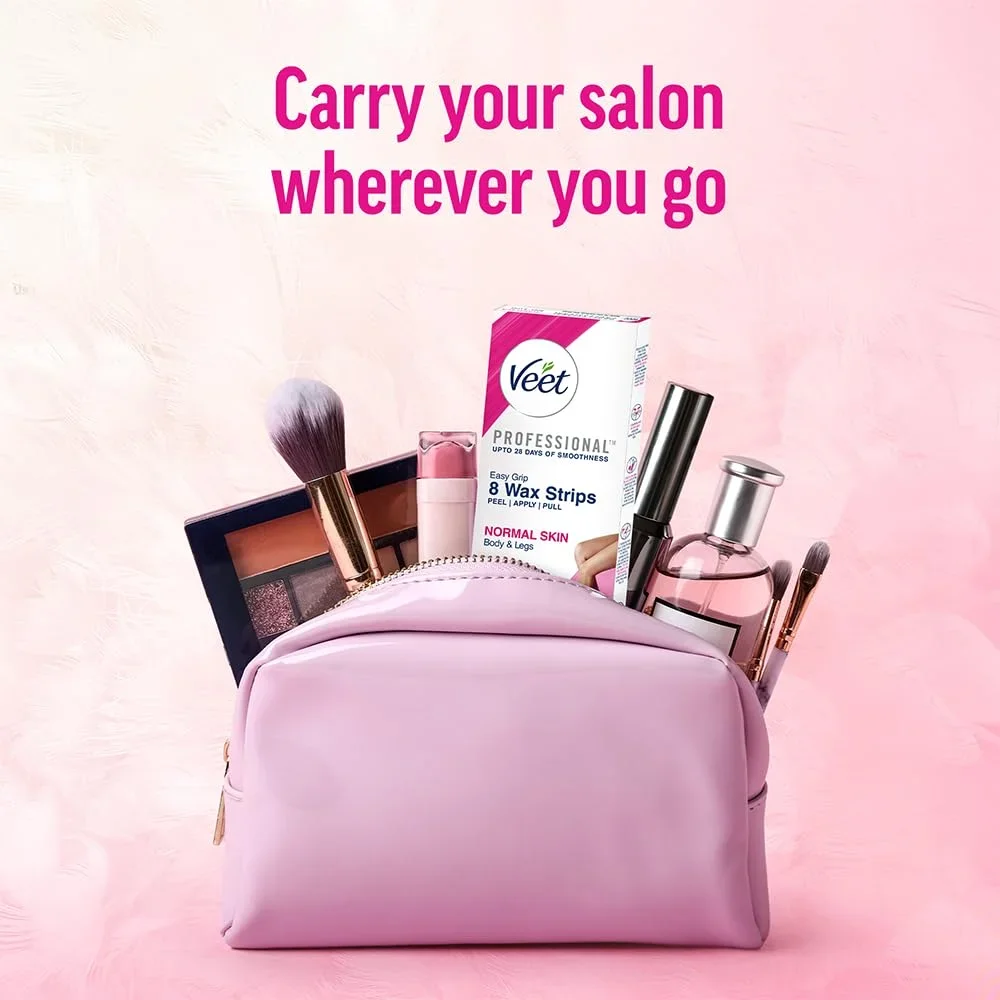 Veet Professional Waxing Strips Kit for Normal Skin, 8 Strip image 9