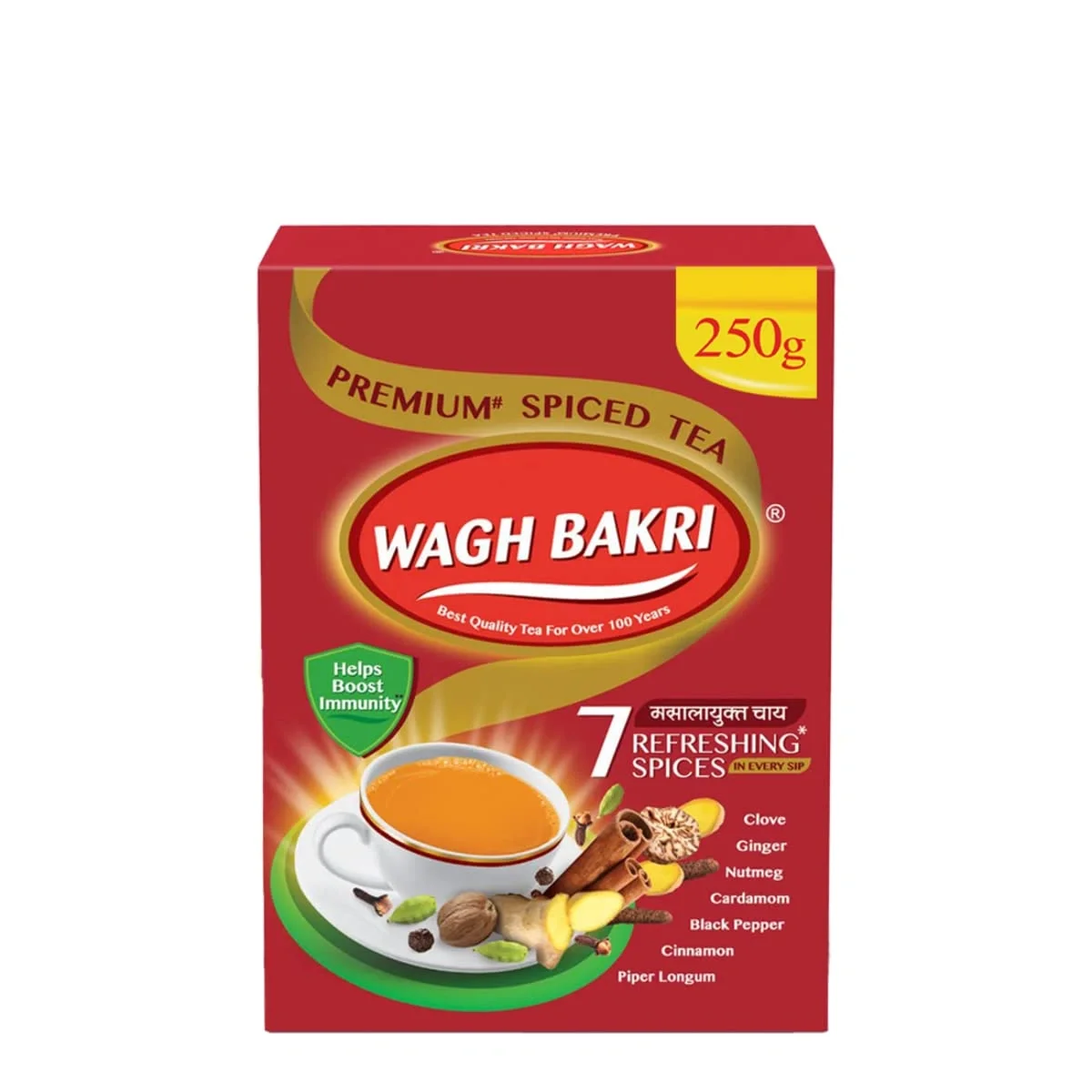 Wagh Bakri Premium Spiced Tea with 7 Refreshing Spices, 250 Grams