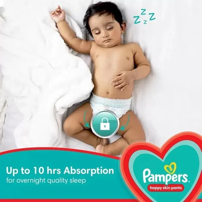Pampers Happy Sleep Diaper| Pant Style Diaper Medium Size, 30 count image 4