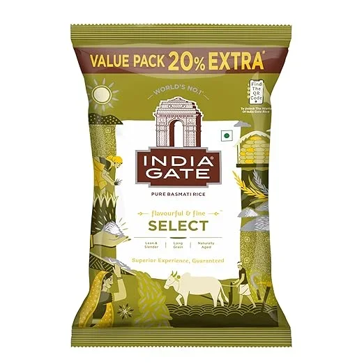 India Gate Select Rice 1kg + 200g Free – Long Grain, Soft & Fragrant