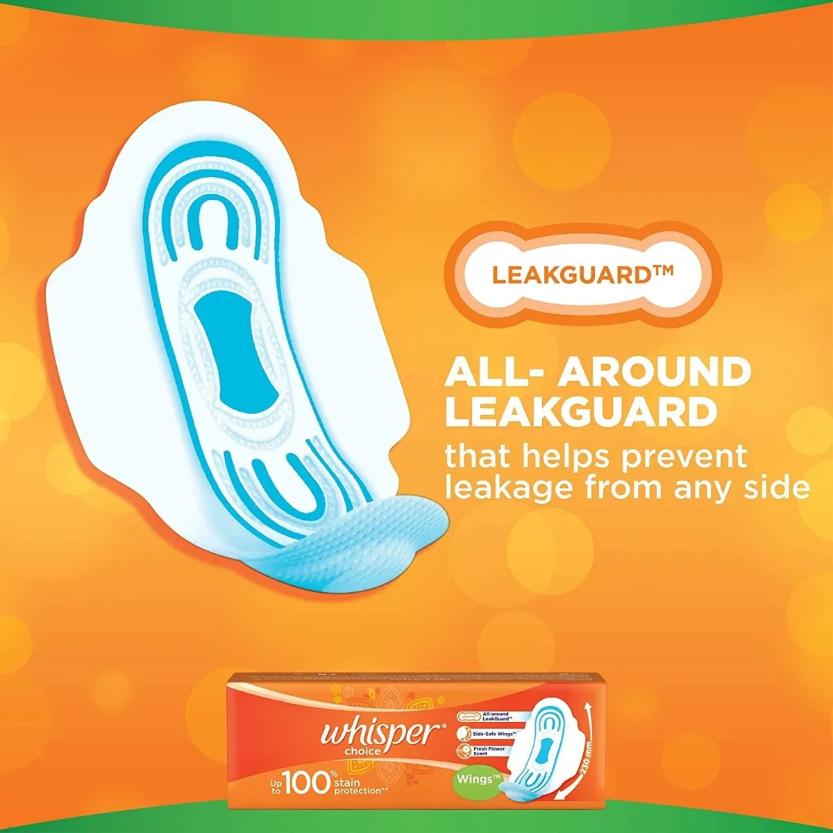 Whisper Choice Sanitary Pads for Women, Regular, 6 Napkins image 5