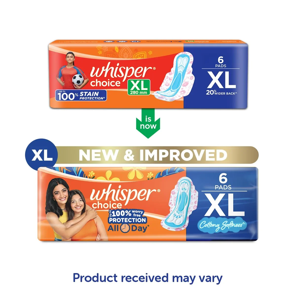 Whisper Choice Sanitary Pads for Women, XL, 6 Napkins image 5