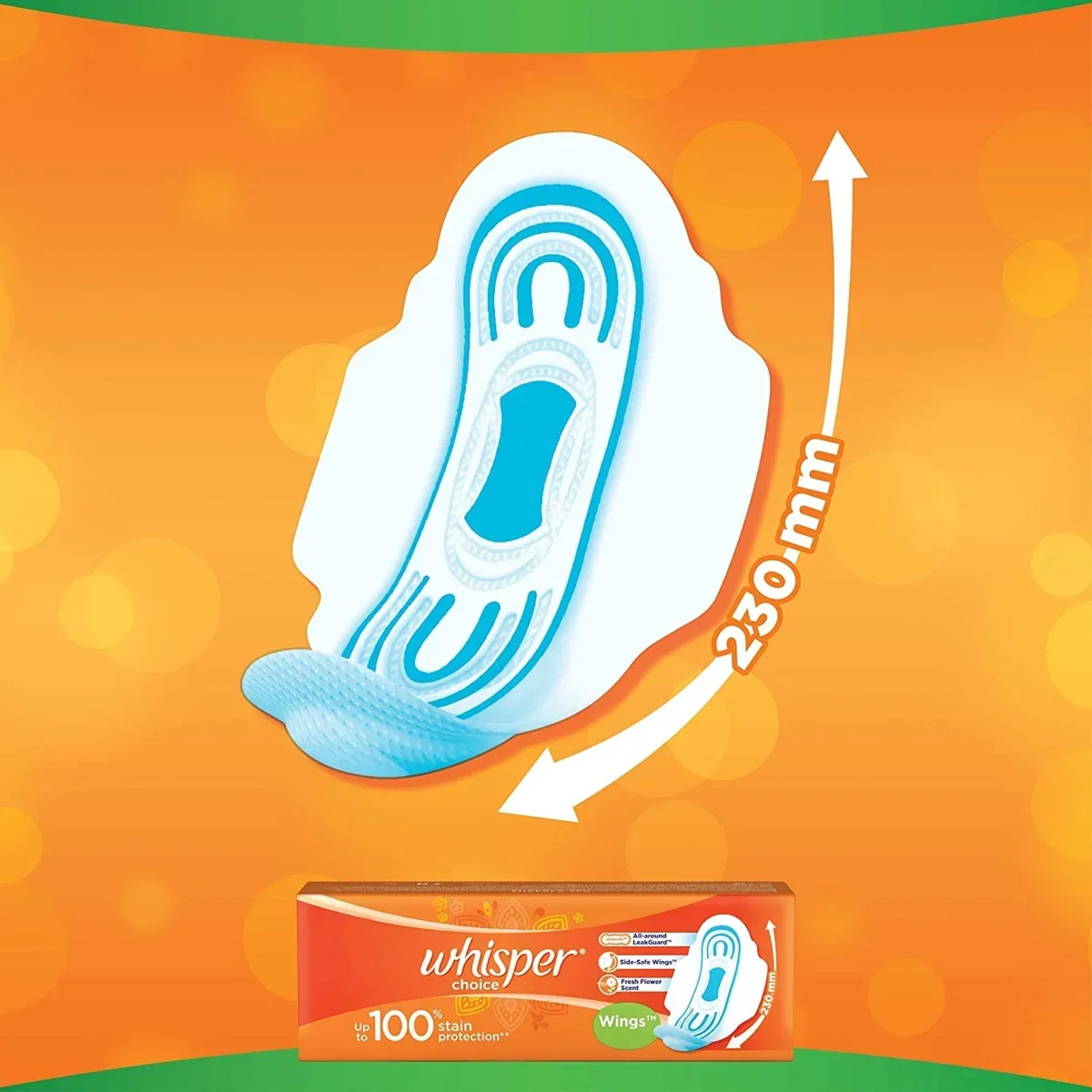 Whisper Choice Sanitary Regular Pads For Women, Regular, Pack of 20 image 4