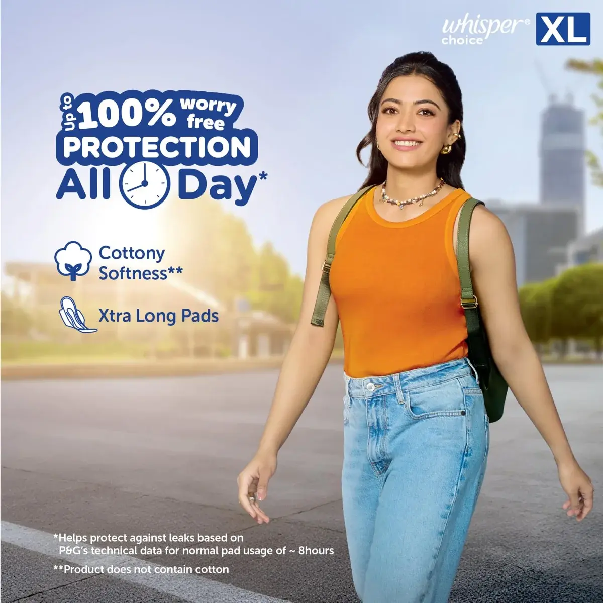 Whisper Choice Sanitary Pads for Women, XL, 6 Napkins image 4