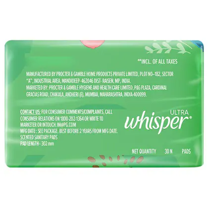Whisper Ultra Upto No Gap No Leaks Sanitary Pads Xl+ Pads 30Pads image 3