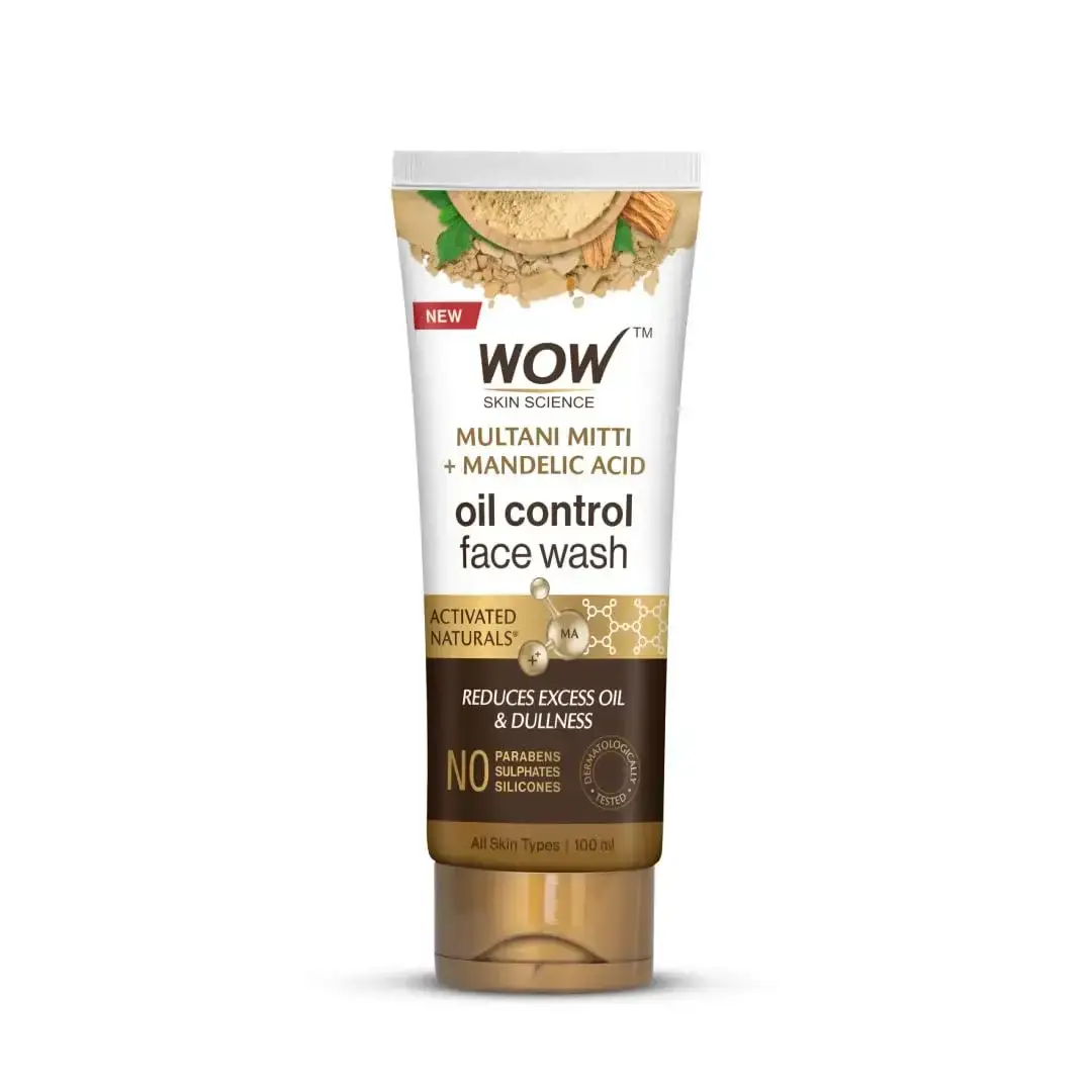 WOW Skin Science Multani Mitti Face Wash 100ml - purifying face cleanser, Buy 1 Get 1 Free. 