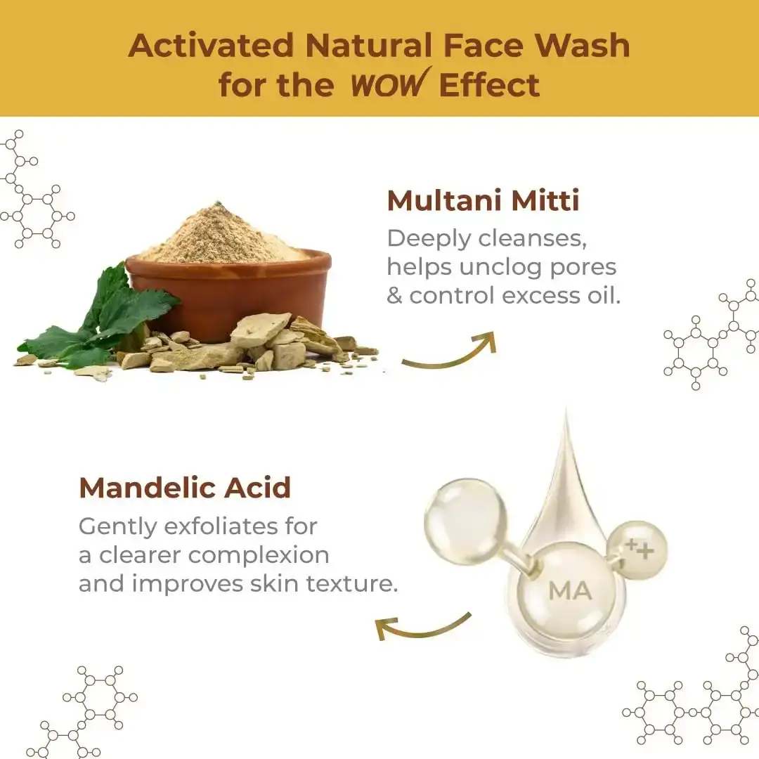 WOW Skin Science Purifying Multani Mitti Face Wash, 100ml (Buy 1 Get 1 Free) image 6