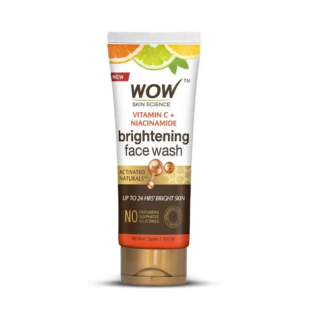 WOW Skin Science Vitamin C & Niacinamide Face Wash, 100g. Brightening face cleanser, buy one get one free.