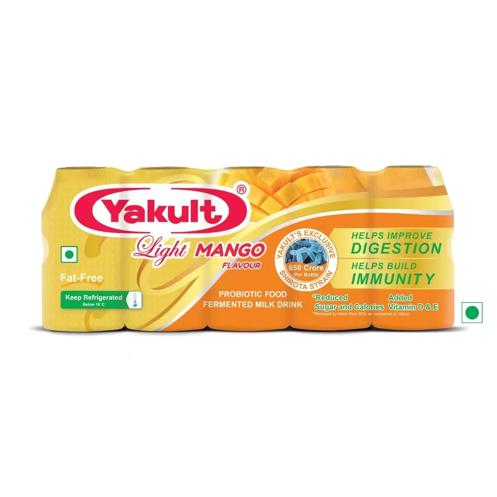 Yakult Light Mango Probiotic Drink 65ml | Pack of 5