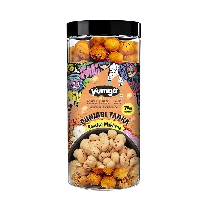 Yumgo Roasted Punjabi Tadka Makhana, Crunchy Foxnuts, Lotus Seeds, 80gm