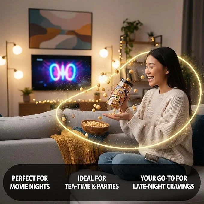 Yumgo Roasted Punjabi Tadka Makhana, Crunchy Foxnuts, Lotus Seeds, 80gm image 3