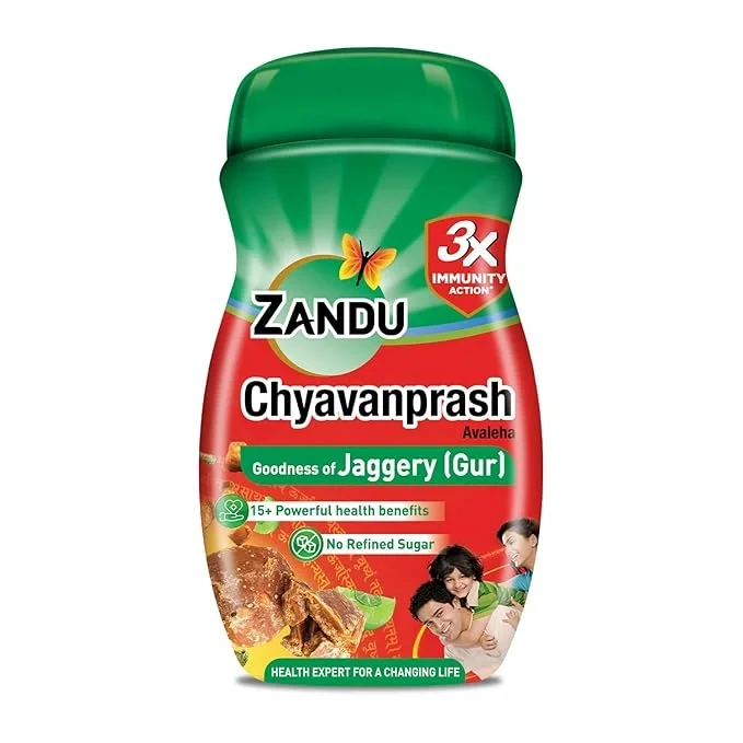 Zandu Chyavanprash Jaggery (Gur) 900 g. No Refined Sugar. Scientifically proven immunity booster.